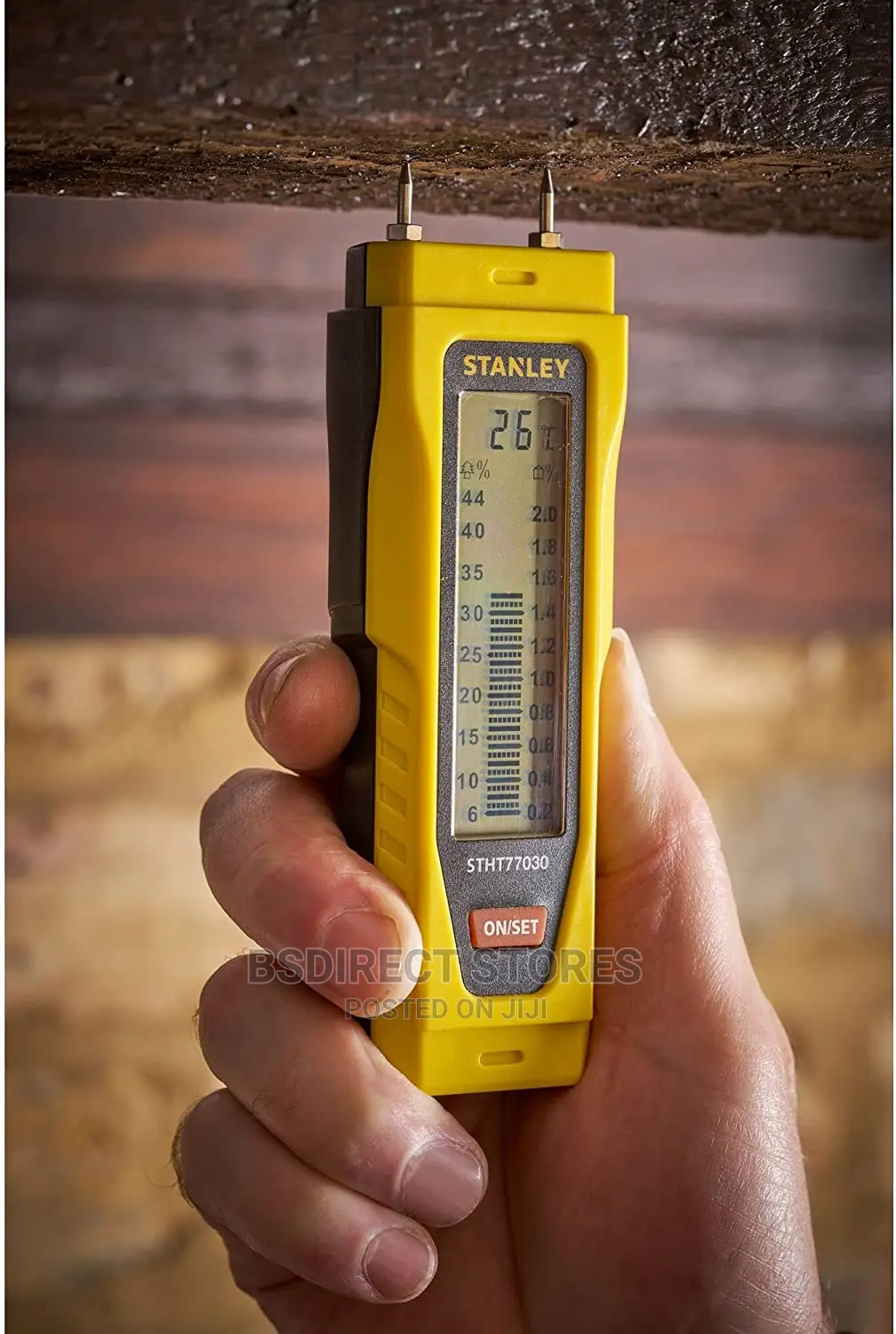 STANLEY Moisture Meter With Two Detection Pins LCD Screen