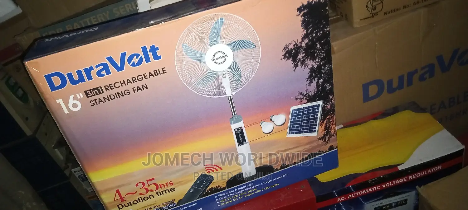 16" Dura Volt Rechargeable With Solar Panel With Bulbs