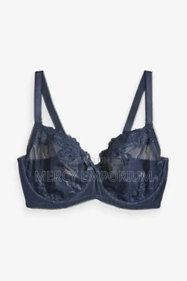 Two Non Padded Bra. Size 35C Bra Navy/Ochre
