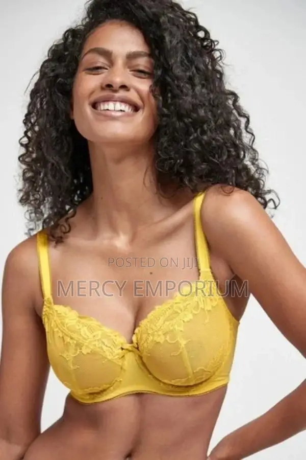 Two Non Padded Bra. Size 35C Bra Navy/Ochre