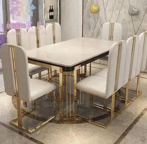 Unique 8 Seater Marble Top Dinning Table Set.