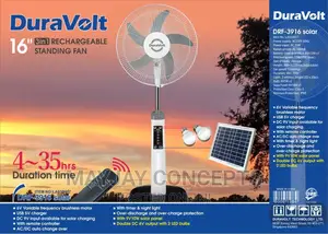 3-in-1 Duravolt Rechargeable Solar Standing Fan