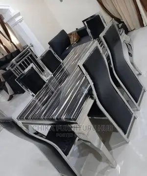 Quality 6 Seater Marble Top Dinning Table Set.