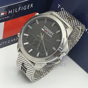 Tommy Hilfiger Digital/Analog Silver Net Chain Watch