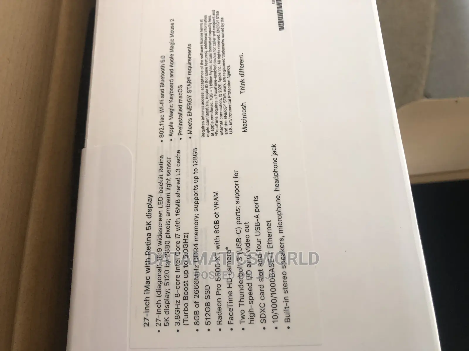 New Desktop Computer Apple iMac 8GB Intel Core I7 SSD 512GB