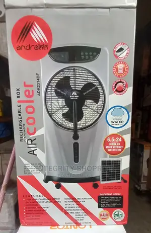 Photo - Andrakk Rechargeable Box Mist (WATER) Fan With Wheels + Remo