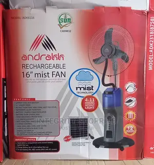 Photo - Andrakk Rechargeablewater Mist Fan With Remote Control