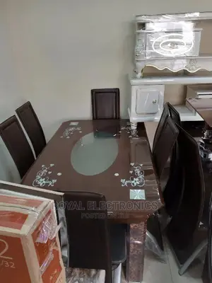New Imported Dinning Set With 6 Chairs and Mable Top