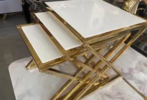 Quality 3 in 1 Marble Top Side Stool.