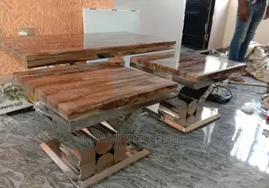 Classic Set of Marble Table With Stools