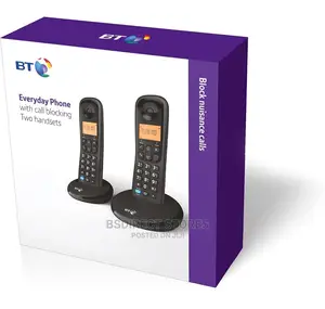 BT Everyday Cordless Home Phone With Call Blocking, Twin Set