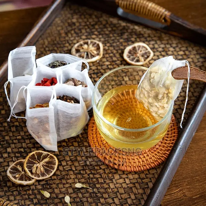 100 Pieces Drawstring Empty Tea Bags 5cm X 7cm