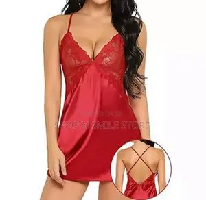 High Quality Silk Nightgown With Sexy G-String