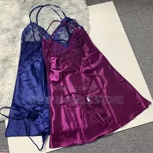 High Quality Silk Nightgown With Sexy G-String