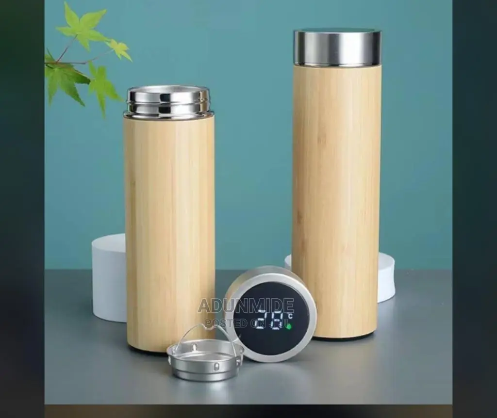Led Wooden Temperature Display Bottle