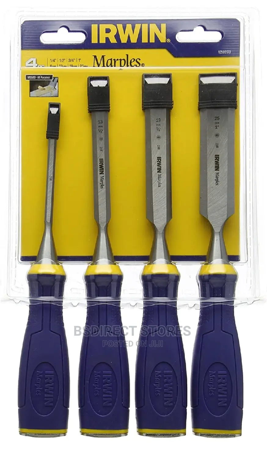 IRWIN M500 Bevel Edge All-Purpose Chisel - Striking Cap Set