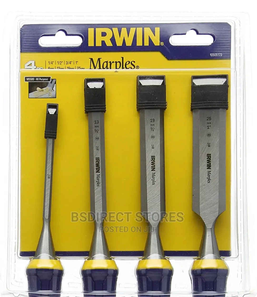 IRWIN M500 Bevel Edge All-Purpose Chisel - Striking Cap Set