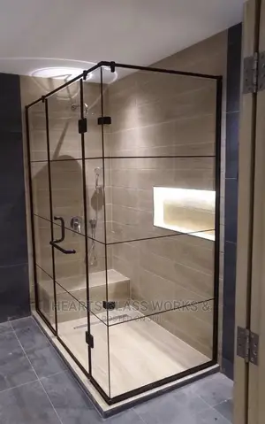 Shower Enclosure With Black Accessories
