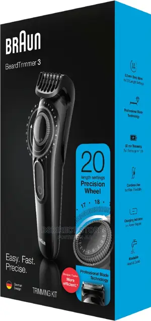 Braun Electric Beard Hair Trimmer, 20 Length Settings