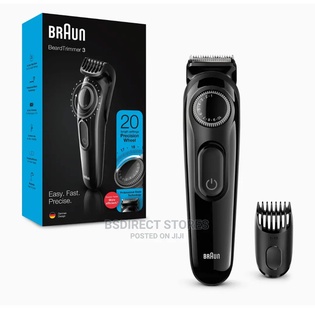 Braun Electric Beard Hair Trimmer, 20 Length Settings