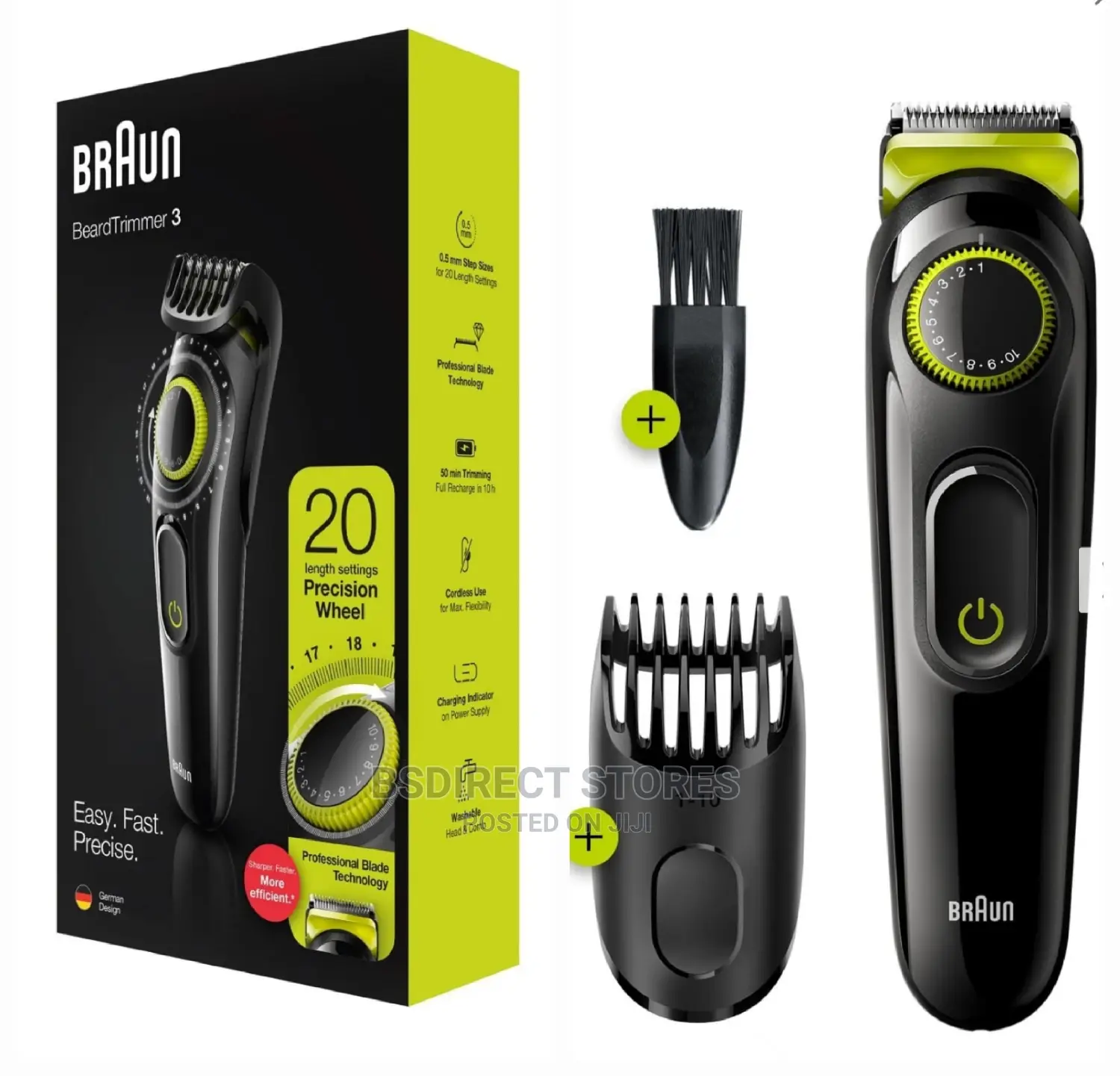 Braun Beard Trimmer 3 BT3221, Beard Hair Trimmer for Men