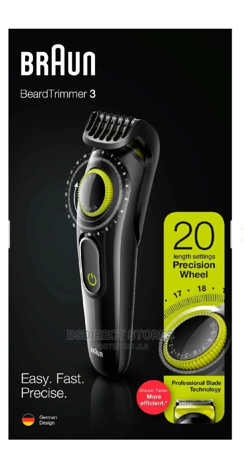 Braun Beard Trimmer 3 BT3221, Beard Hair Trimmer for Men