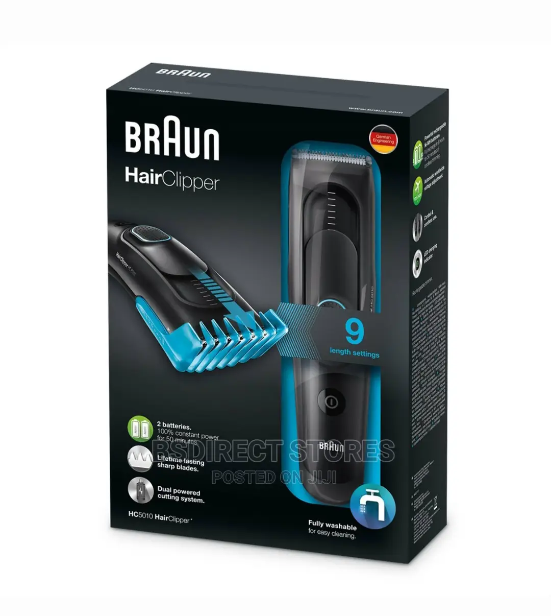 BRAUN Hair Clipper HC5010 With 9 Precise Length Settings