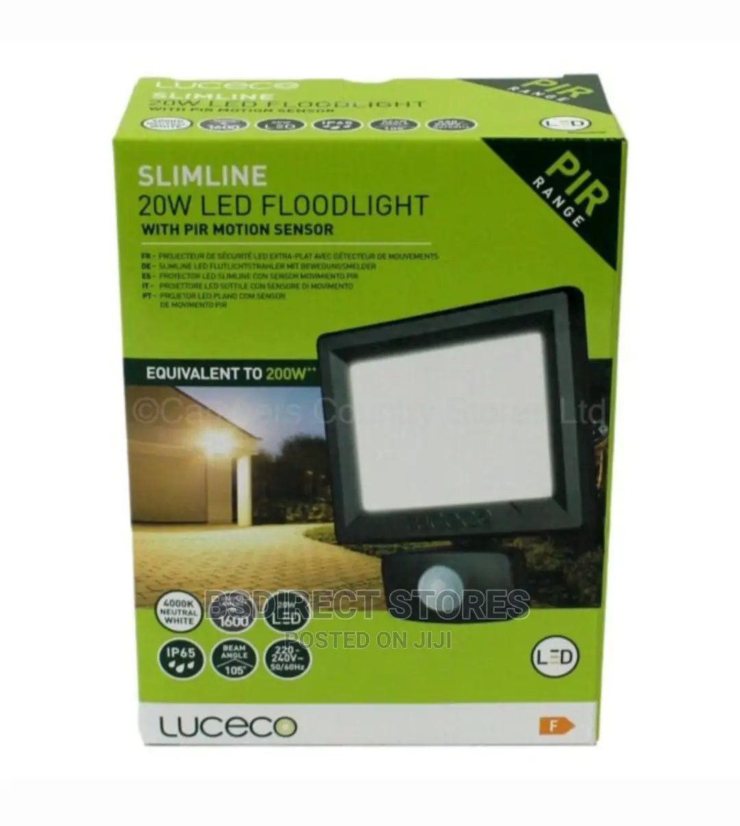 Luceco Eco 20W LED Floodlight for Outdoors-Pir Motion Sensor