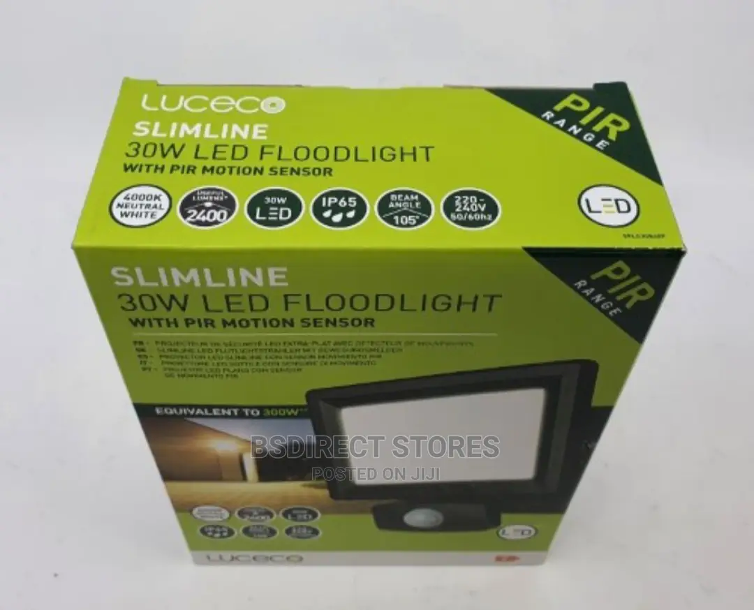 Luceco Slimline 30W LED Eco Floodlight-Pir Motion Sensor
