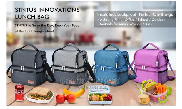 KATO Insulated Lunch Bag Adult Lunch Box For Work School – Leakproof Charcoal Medium