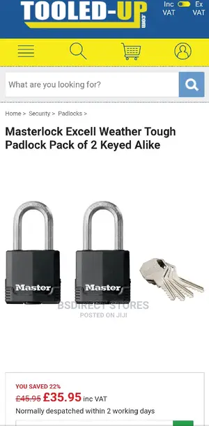 MASTERLOCK Heavy Duty Weatherproof and Rustproof Pack of 2