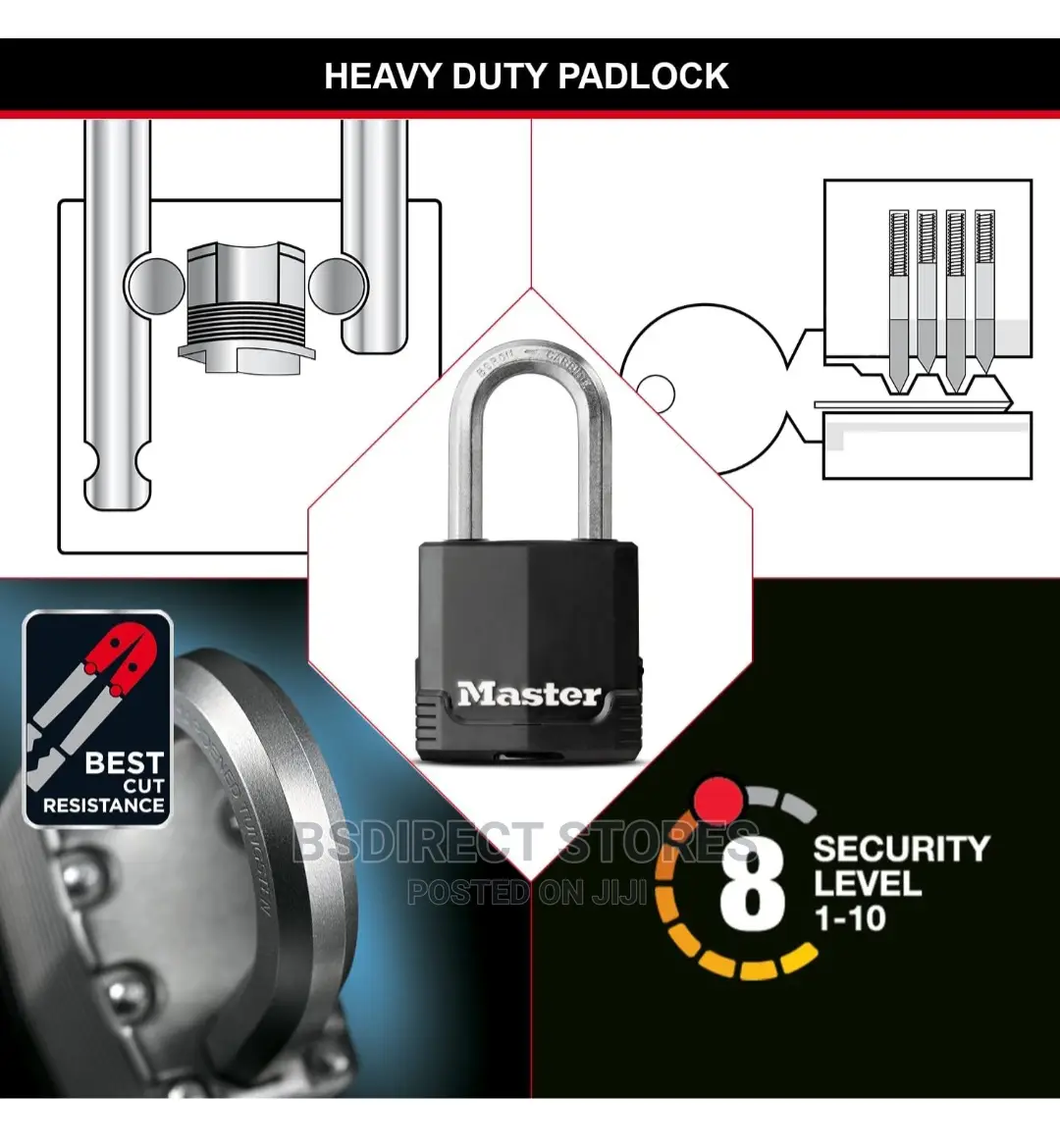 MASTERLOCK Heavy Duty Weatherproof and Rustproof Pack of 2