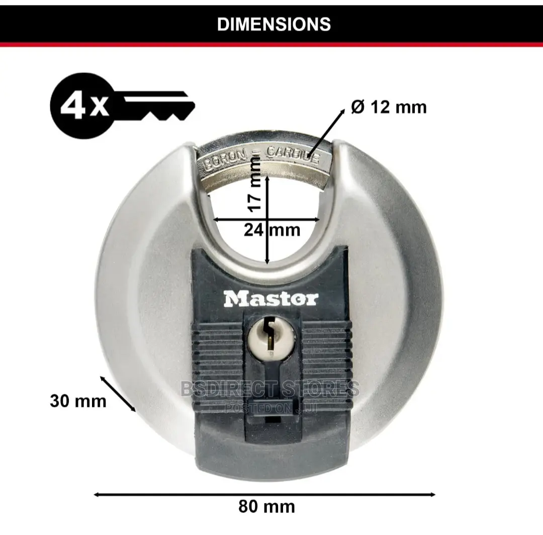 Master Lock Excell Heavy Duty Discus Padlock 80mm