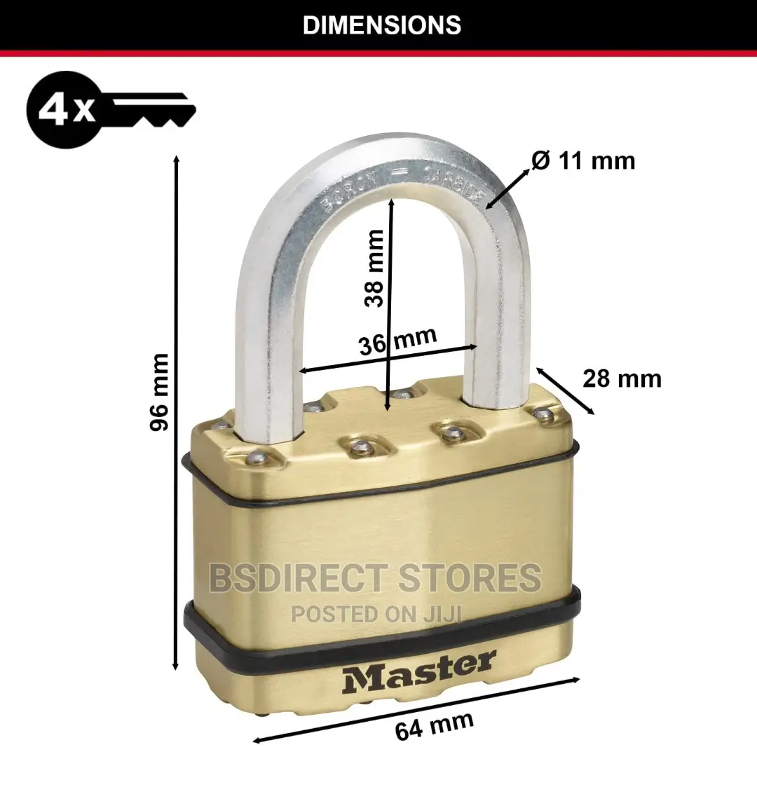Masterlock Excell Brass Finish Maximum Security 64mm Padlock