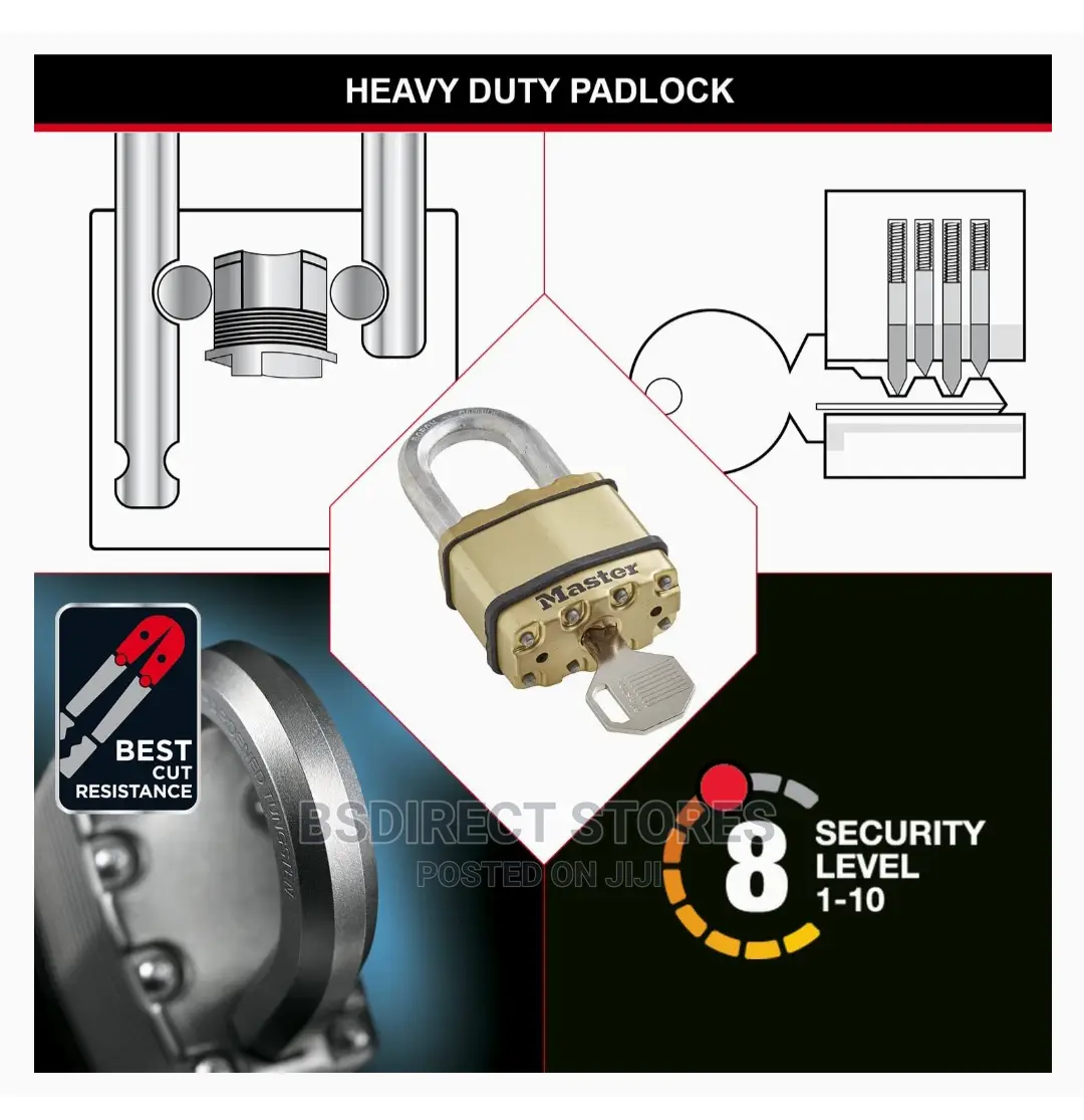 MASTERLOCK 45mm Heavy Duty Padlock Laminated Steel/Brass