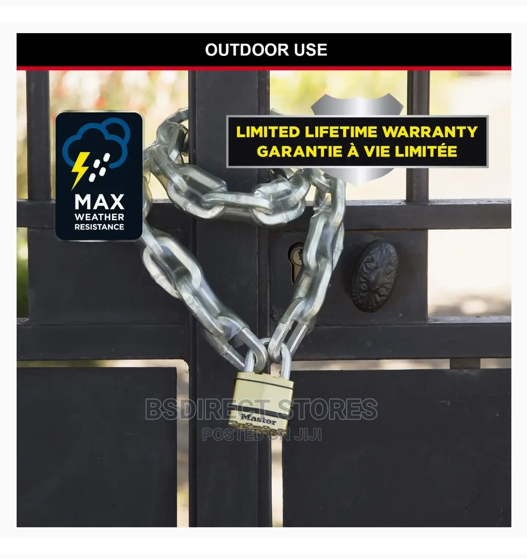 MASTERLOCK 45mm Heavy Duty Padlock Laminated Steel/Brass