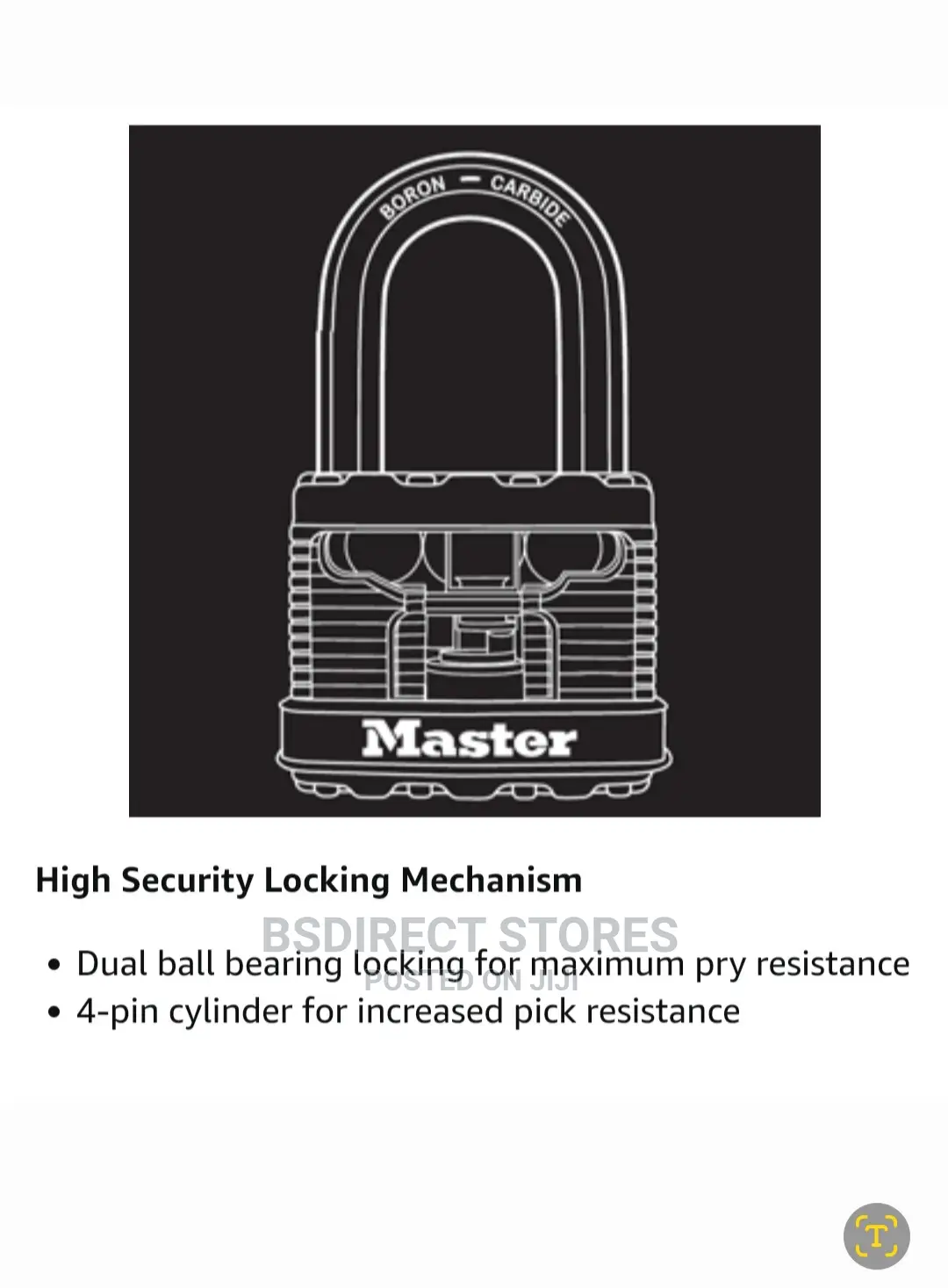 Master Lock Excell Laminated Steel 45mm Padlock-64mm Shackle