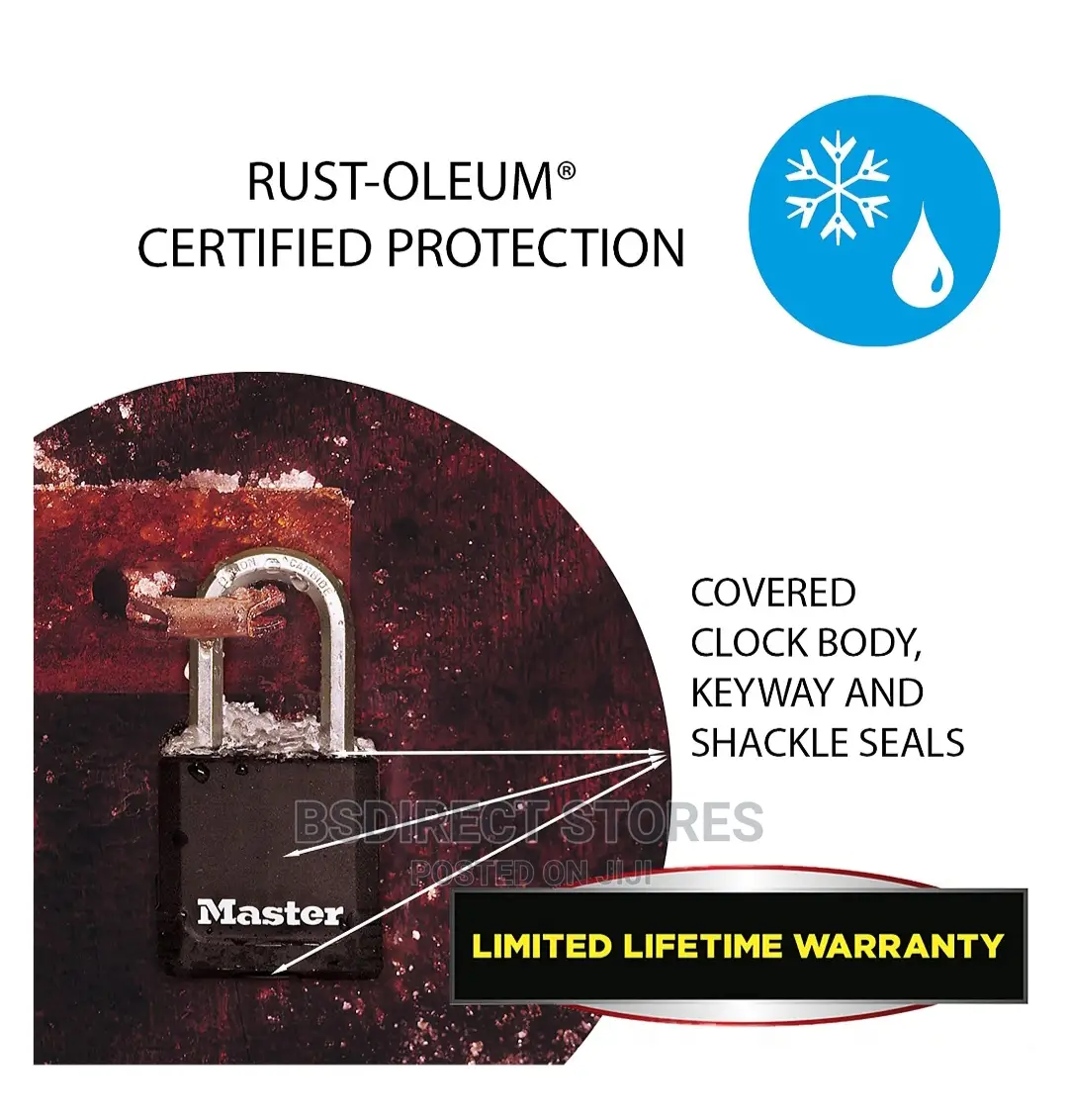 Masterlock Covered Steel Heavy Duty Padlock W54mm 51mm Long Shackle