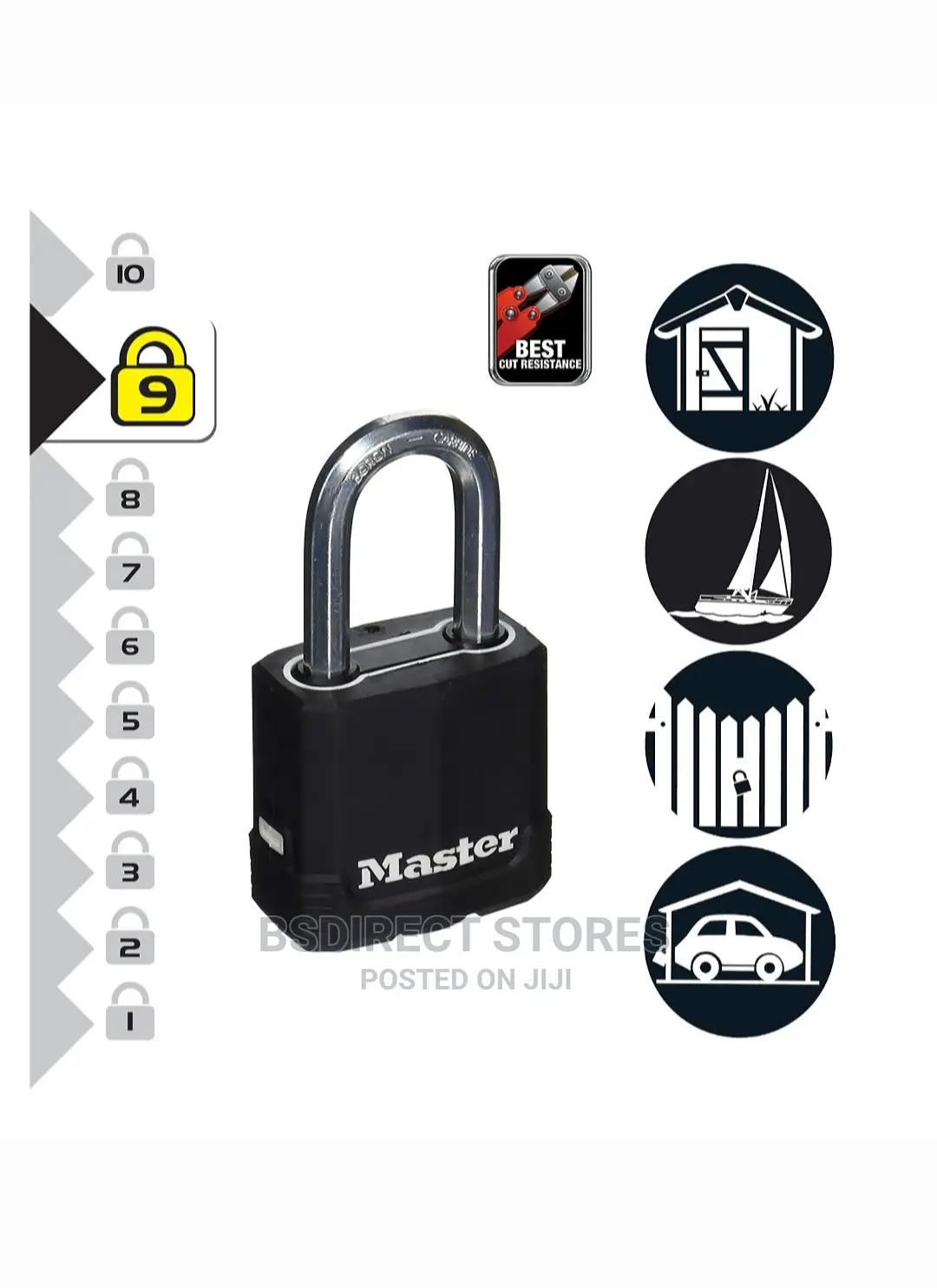 Masterlock Covered Steel Heavy Duty Padlock W54mm 51mm Long Shackle