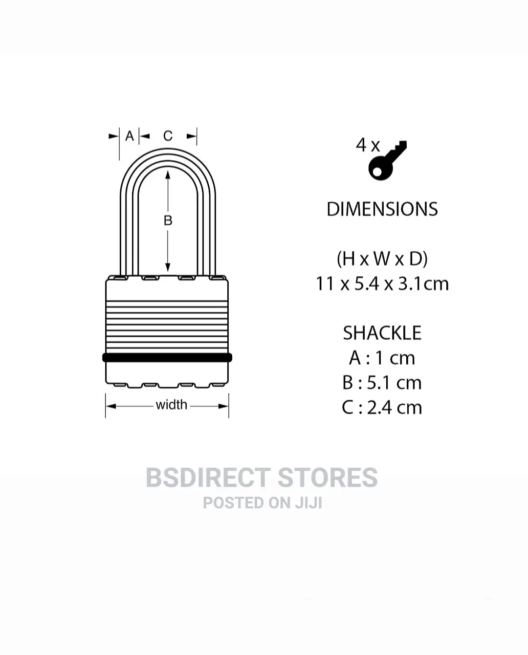 Masterlock Covered Steel Heavy Duty Padlock W54mm 51mm Long Shackle