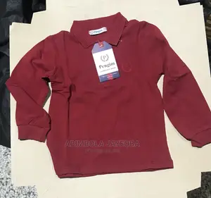 Boys Long Sleeve Polo -Wine Color