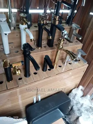 Long Black and Gold Basin Mixers Tap