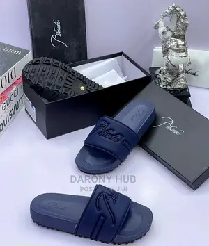 Original Rhude Slides, Black Blue
