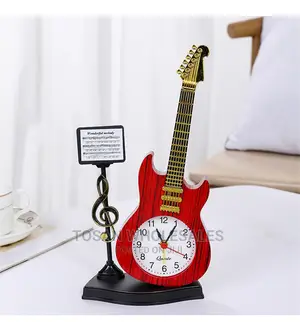 Vintage Unique Violin Ancient Desk Clock Alarm