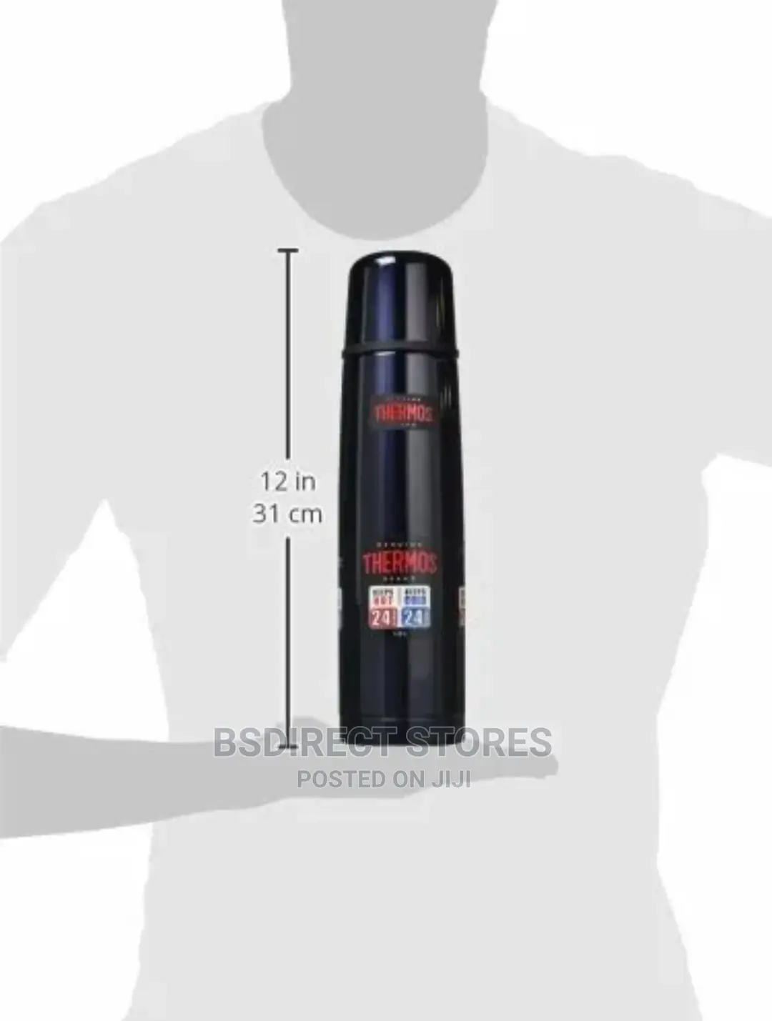 Genuine Thermos Light Compact Flask, Midnight Blue, 1.0 L