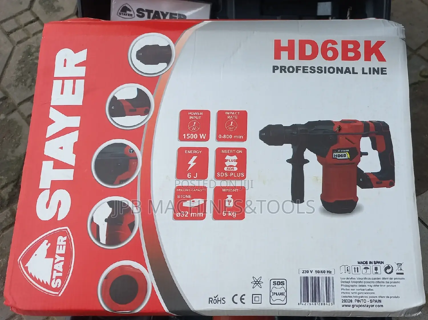 Made in Spain Rotary Hammer 1500watts, 32mm Sds Plus