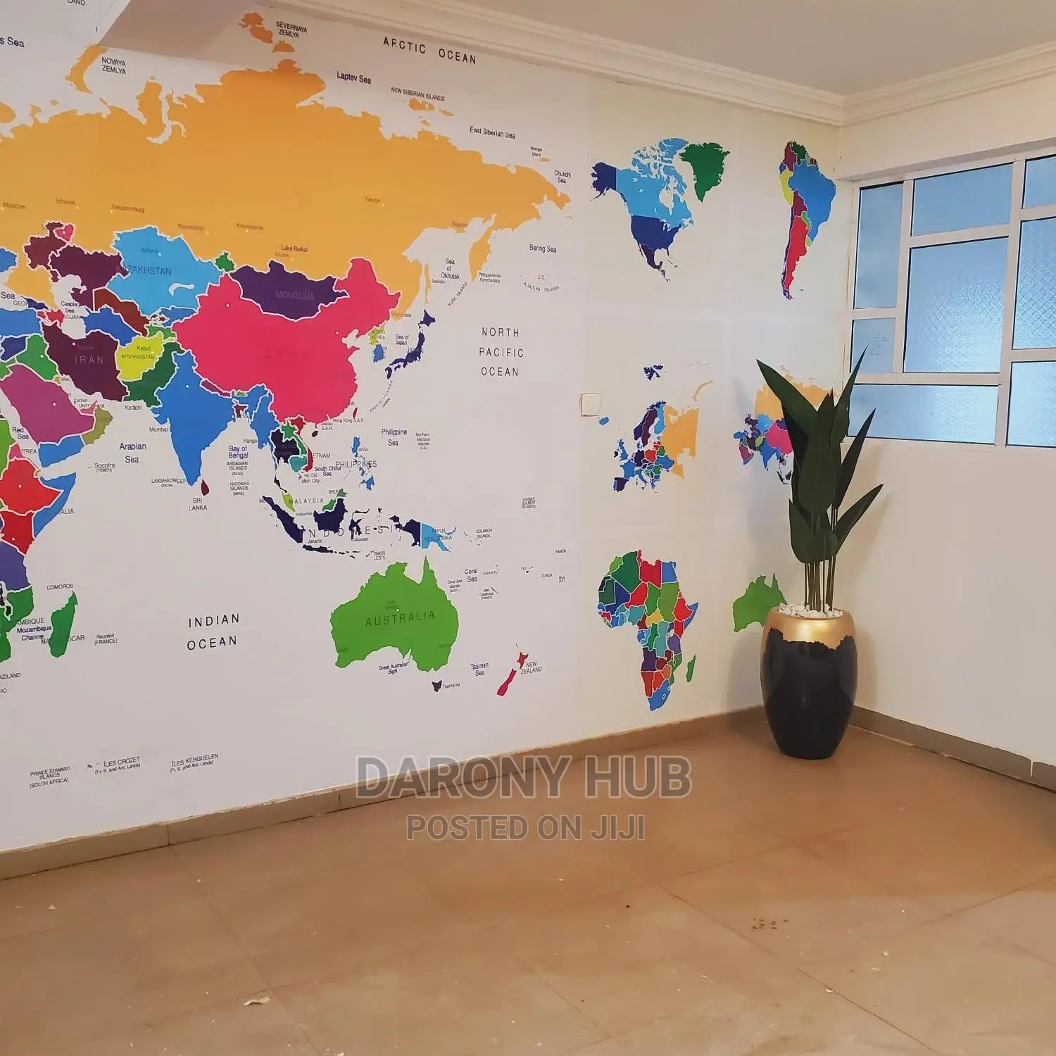 5d Custom World Map Wall Mural