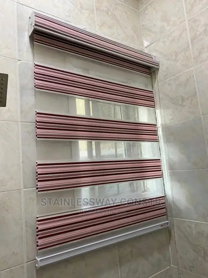 Window Blind Stripes Pink
