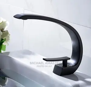 Black Curve Basin Mixer Tap