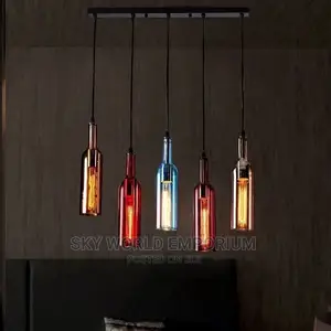 Industrial Style Chandelier Wine Bottle Lamp